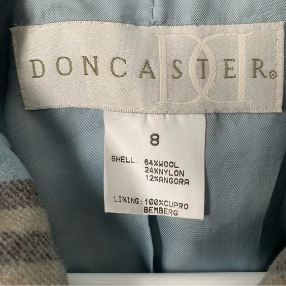 Vintage Doncaster Wool Angora Blend Blue and Brown Plaid Jacket - Picture 14 of 15